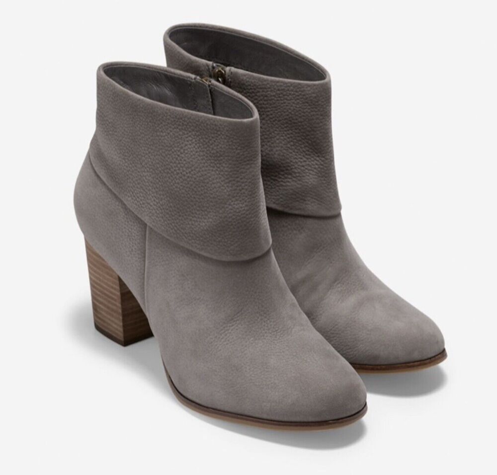 Cole Haan Gray Cassidy Bootie Block Heel Equestrian Boho City10